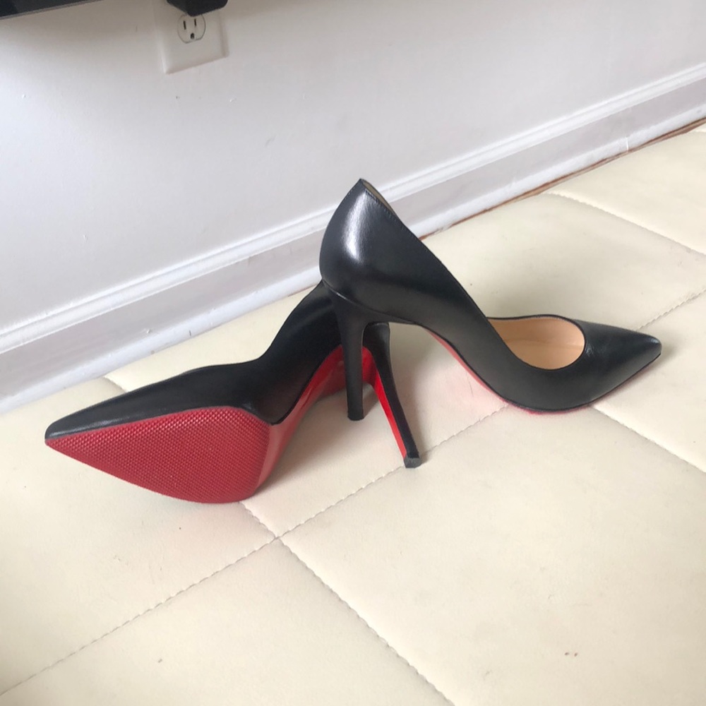Pigalle Follies Leather 100mm Red Sole Pumps Black